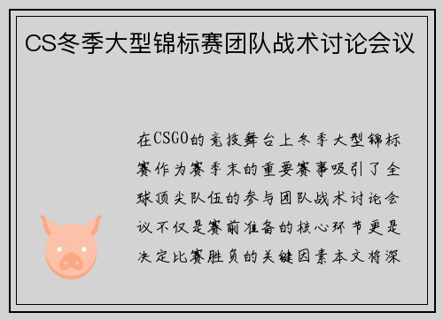 CS冬季大型锦标赛团队战术讨论会议