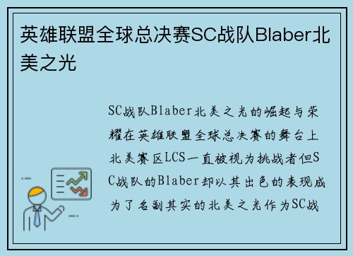 英雄联盟全球总决赛SC战队Blaber北美之光
